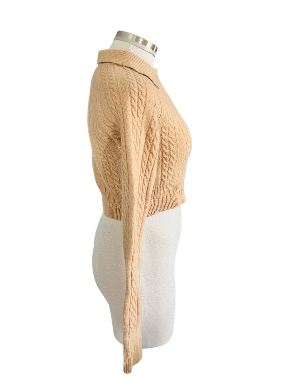 Sandro Tan  Wool Cable Knit Zipper Crop
Cardigan Size 0 NWOT - Picture 9 of 15